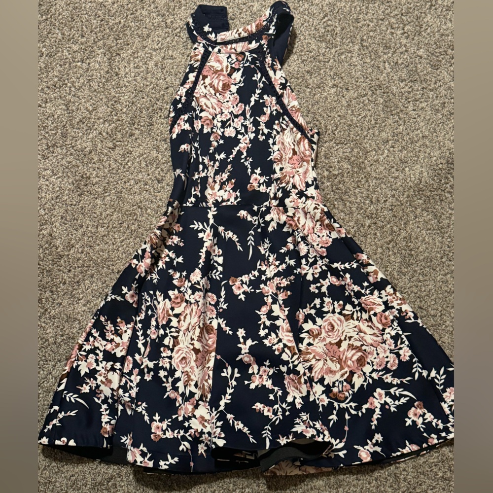 Floral High Neck Formal Dress